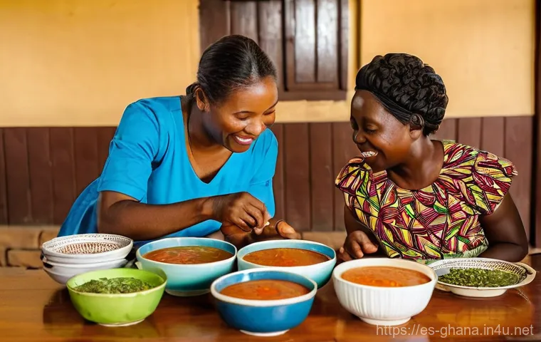 가나 전통 요리 종류 및 특징 - **Prompt 2: Bustling Ghanaian Street Food Market at Dusk**
    "A lively and colorful scene of a bus...