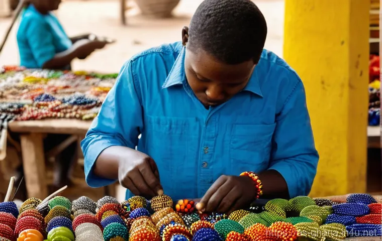 가나에서 가장 큰 시장과 쇼핑몰 - **Vibrant Ghanaian Street Market Immersion:**
    "A bustling, open-air market in Ghana, teeming wit...