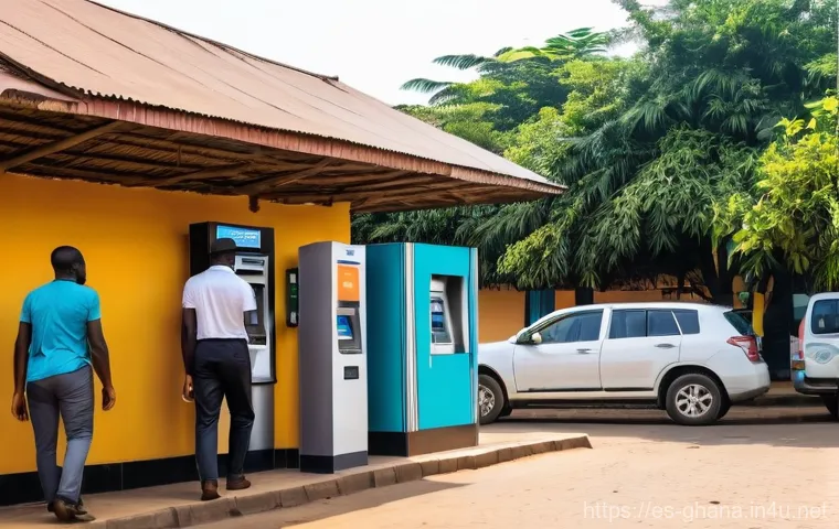 가나에서 환전하는 방법 - **Vibrant Ghanaian Market Cash Transaction:** A bustling, sun-drenched open-air market scene in a li...